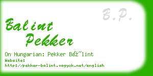 balint pekker business card